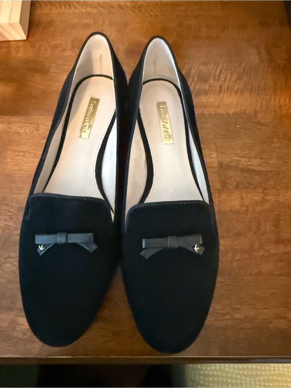 Louise et Cie Black Suede Bow Loafers